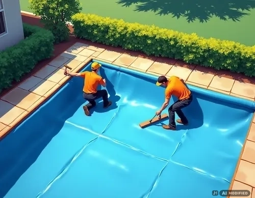 Poolfolie verlegen